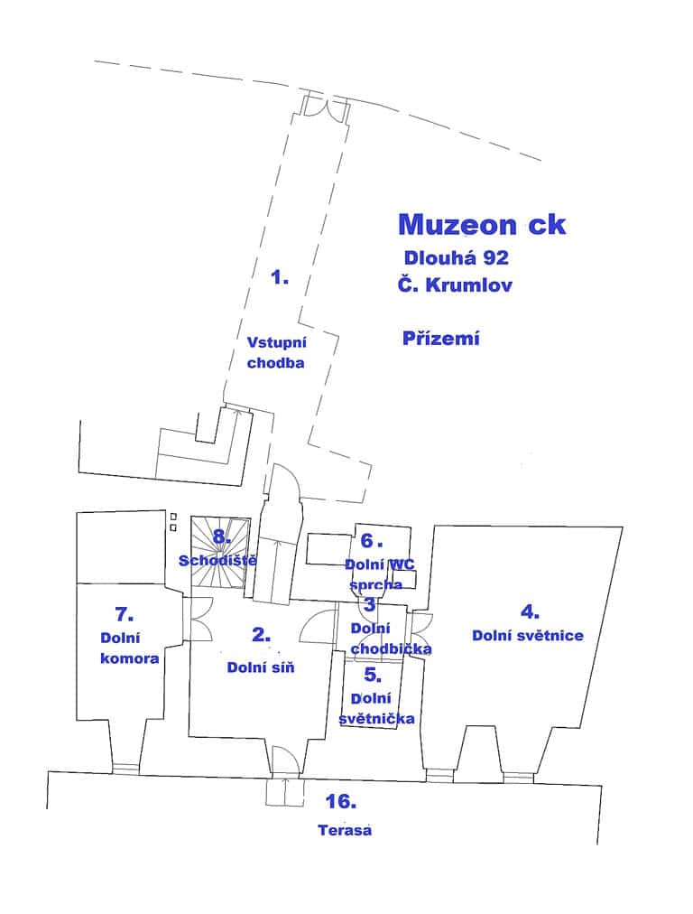 Muzeon c.k. - plánek přízemí